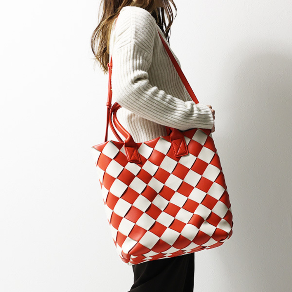 Bottega Veneta Cabat Bag Maxi Red White